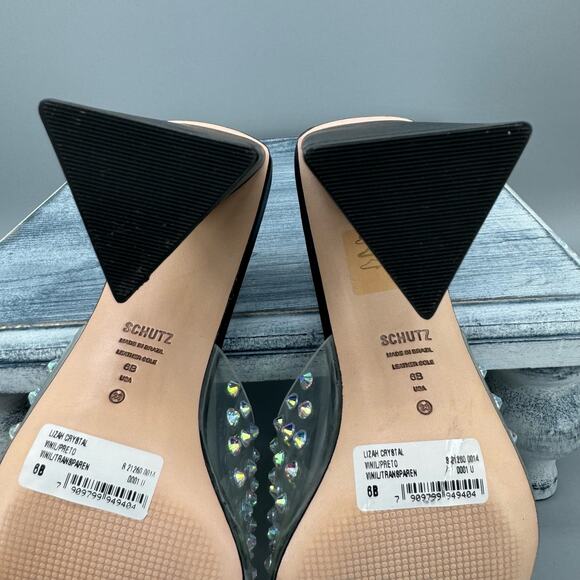 Schultz Women’s Lizah Crystal-Studded Block Heel Sandals Black Size 6B - Picture 10 of 11
